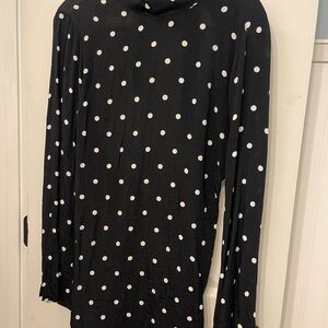 Black Polka Dot Long Sleeve Top